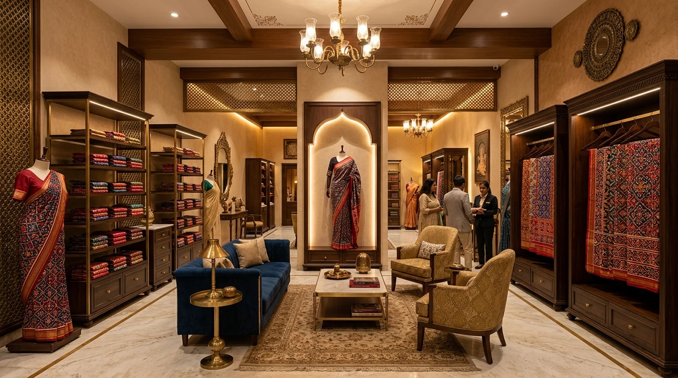 Sheetal Patola Ahmedabad Flagship Boutique Interior